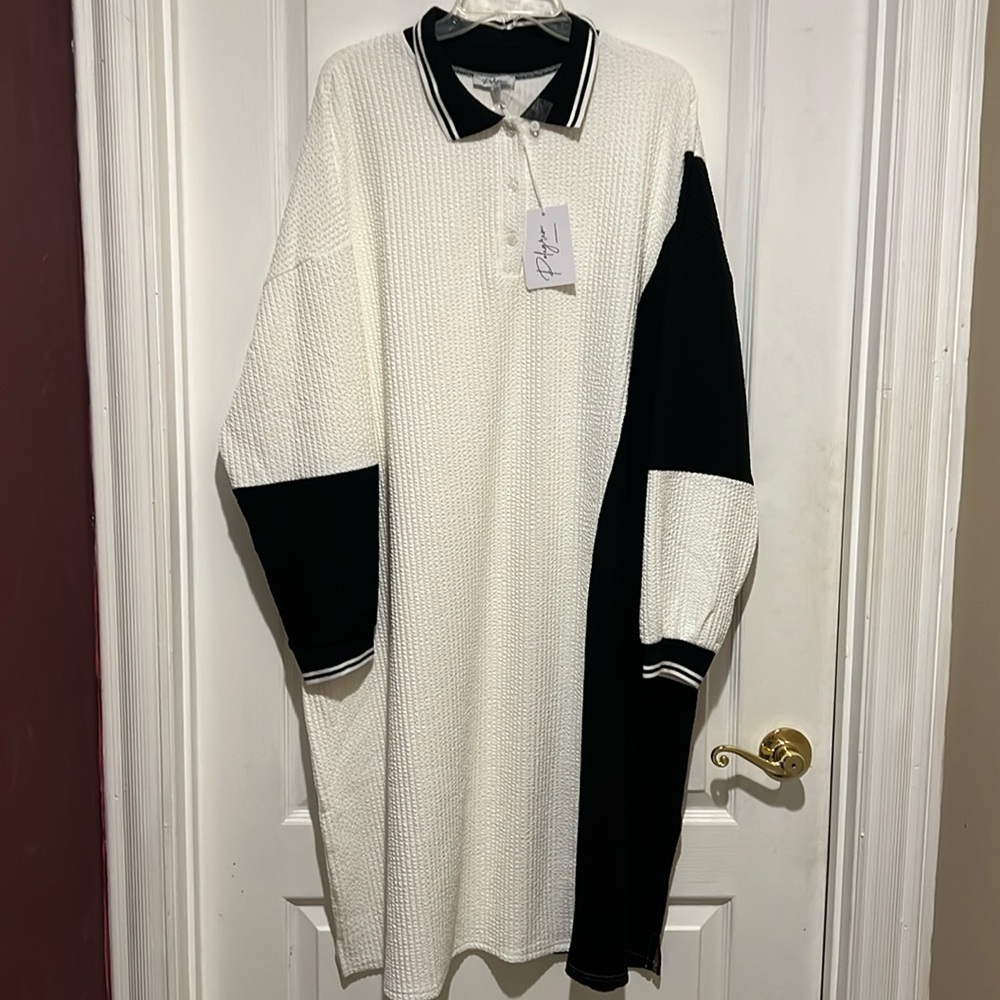 Polygram color block dress